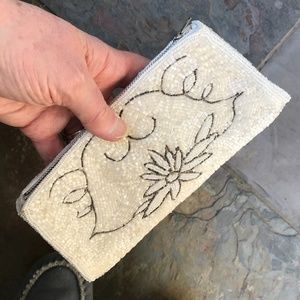 Vintage bridal beaded clutch